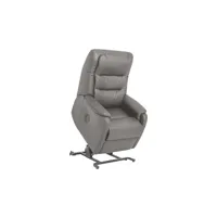 fauteuil relaxation et releveur électrique en cuir  porto coloris gris