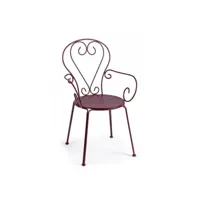 chaise empilable etienne bordeaux avec accoudoirs