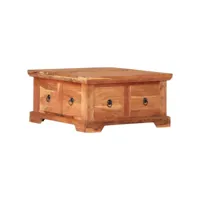 table basse table de salon  bout de canapé 66 x 70 x 35 cm bois solide d'acacia meuble pro frco78545