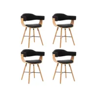 chaises de salle à manger 4 pcs noir similicuir et bois courbé 2