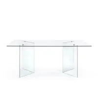 table de salle à manger design rectangulaire en verre l180 - idora