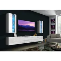ensemble meuble tv next 20 an20-18w-hg2-1a blanc brillant 249 cm vivadiscount-7065