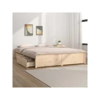 lit adulte contemporain  cadre de lit avec tiroirs 150x200 cm très grand
