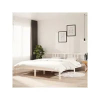 lit adulte contemporain  cadre de lit blanc bois massif 180x200 cm super king