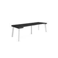 table console extensible console meuble 260 pour 12 personnes pieds en bois style moderne noir 379_6