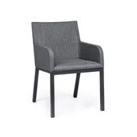 fauteuil de jardin en aluminium anthracite olga - lot de 4