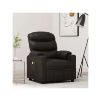 fauteuil relax fauteuil de massage - fauteuil de relaxation noir similicuir meuble pro frco30197