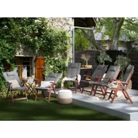 lot de 6 chaises de jardin avec coussins gris graphite toscana 230727