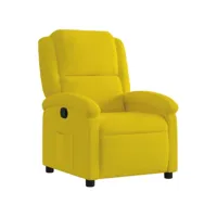 fauteuil inclinable, fauteuil de relaxation, chaise de salon jaune velours fvbb92081 meuble pro