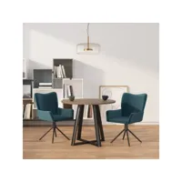 chaises pivotantes de salle à manger 2 pcs bleu velours
