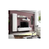 meuble tv fly g1 design, coloris blanc brillant. meuble suspendu moderne et tendance pour votre salon.