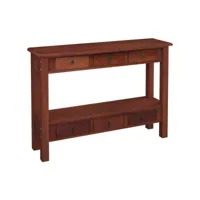 table console et tiroirs marron 110x30x75 cm bois acajou massif