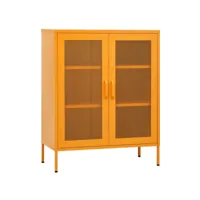 armoire de rangement, commode, meuble de rangement jaune moutarde 80x35x101,5 cm acier sbc1250 meuble pro