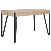 table bois clair/noir 130x80 cm cambell 170206