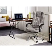 chaise de bureau en cuir pu gris sublime 319645