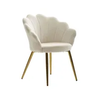 finebuy chaise de salle à manger en velours tulipe  chaise de cuisine avec pieds dorés  chaise shell design scandinave  chaise rembourrée avec revêtement en tissu