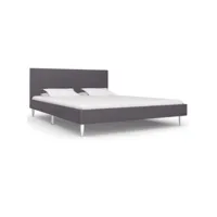 cadre de lit de qualité gris tissu 140 x 200 cm