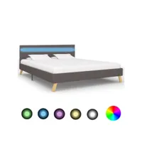 lit adulte contemporain  cadre de lit avec led gris clair tissu 120 x 200 cm