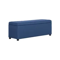 banc avec compartiment de rangement  coffre de rangement 116 cm bleu polyester meuble pro frco14325