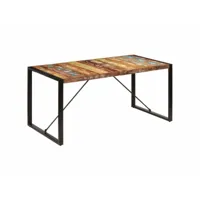table de salon salle à manger design 160x80x75cm bois de récupération massif helloshop26 0902161