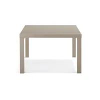 table à rallonge avec plateau en verre structure en métal peint franz120 gris tourterelle