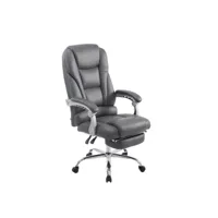 fauteuil de bureau ergonomique avec repose-pieds extensible synthétique gris bur10168