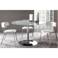 table repas armony en verre blanc et acier chromé 120 cm 20100850640