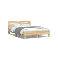 cadre de lit avec tête de lit chêne sonoma 120x200