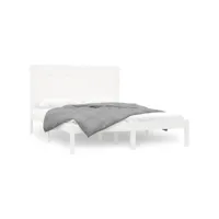 clicnbuy - lits & cadres de lit - cadre de lit blanc bois massif 140x200 cm