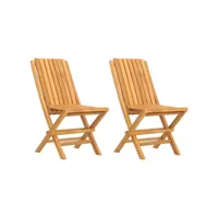 chaises de jardin pliantes 2 pièces 47x47x89 cm bois massif teck