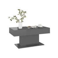table basse gris brillant 96x50x45 cm