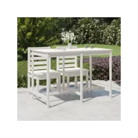 table de jardin blanc 159,5x82,5x110 cm bois massif de pin