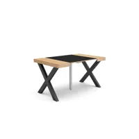 table console extensible console meuble 140 pour 6 personnes pieds bois massif style moderne chêne et noir 161_37