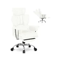 chaise de bureau ergonomique avec repose-pieds télescopique-marron