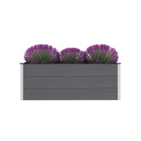 lit surélevé de jardin wpc 150x50x54 cm - pot de fleur exterieur gris