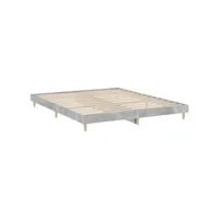 lit double-160 x 200 cm, cadre de lit, lit adulte, structure de lit gris béton 160x200 cm bois d'ingénierie meuble pro jkf553536
