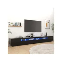 meuble tv  - armoire de salon  banc tv avec lumières led noir 300x35x40 cm -neww25736