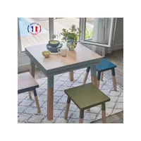 table de cuisine carrée avec tiroir 100 cm, 100% frêne massif eg2-009bgl100