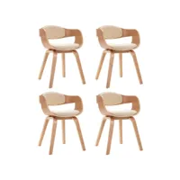 chaises de salle à manger 4 pcs bois courbé et similicuir