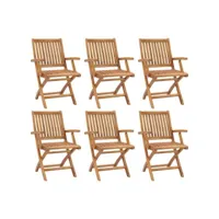 chaises pliables de jardin 6 pcs bois de teck solide 4