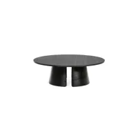 table basse ronde bois noir - teulat cep - l 110 x l 110 x h 36.5 cm - neuf