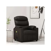 fauteuil relax électrique fauteuil de massage - fauteuil de relaxation noir similicuir meuble pro frco24552
