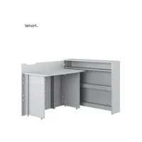 lenart bureau extensible avec rangement work concept cw01 l gauche 115 cm gris