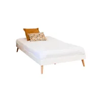 lit avec pieds doris   blanc 120x190 cm