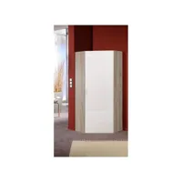 armoire dressing d'angle malta chêne 1 porte laquée blanc cassé 80 x 80 cm 20100891606