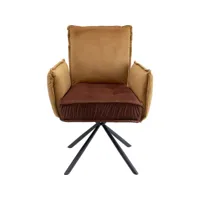 chaise avec accoudoirs chelsea marron kare design