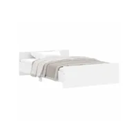 cadre de lit avec tête de lit-pied de lit blanc 120x200