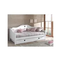 milady - lit banquette 90x200cm avec tiroir de lit + sommier