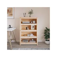 bibliothèque, étagère de rangement, meuble pour dossier 80x35x126 cm bois de pin massif meuble pro koo52653