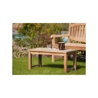 harris - table basse de jardin rectangulaire 90x45cm en bois teck